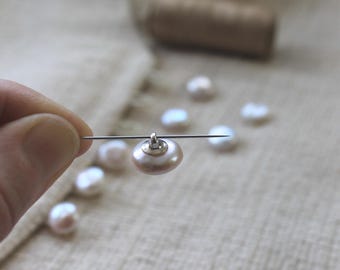 White 10-110mm Freshwater Pearl Button, Shank Button for Sewing, Knitting, Crochet, DIY