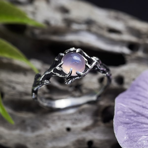 Rose Quartz Engagement Ring for Women | Pink Gemstone Ring | Antique Rose Quartz Ring | Vintage Promise Ring for Her | Nature Flower Ring