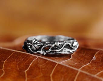 Mens Wedding Band "Mio" | Mens Sterling Silver Ring | Mens Wedding Ring | Mens ring | Signet ring men | Silver ring men | Twig ring