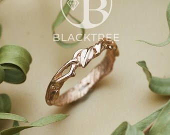 14K Gold Engagement Ring Louise | One Of A Kind Promise Ring | Bohemian Wedding Band | Statement Boho Ring | Anniversary Ring | Branch Ring