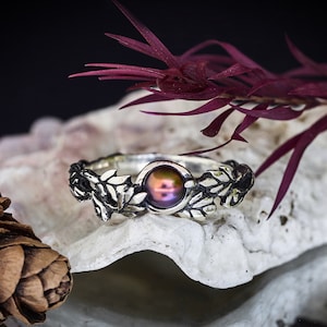 Black Pearl Ring &quot;Nori&quot; | Black Pearl Jewelry | Sterling Silver rings | Pearl Engagement ring | Antique Ring |  Womens Rings | Silver Ring