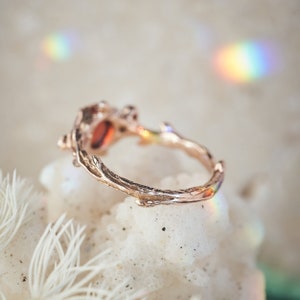 Garnet Ring Rose Gold Glory Rose Gold Engagement Ring for women Rose Gold Ring Rose Gold Wedding Ring 14K Gold ring Garnet ring image 6