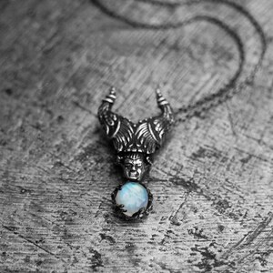 Moonstone Pendant Magnificent Goth jewelry Moonstone necklace Gothic necklace Goth necklace Goddess necklace zdjęcie 5