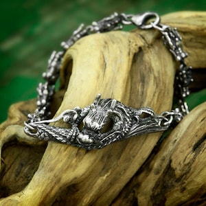 Sterling Silver Bracelet &quot;Dragon&quot; | Mens bracelet | Bracelet for men | Dragon Bracelet | Mens jewelry | Dragon jewelry | Animal jewelry