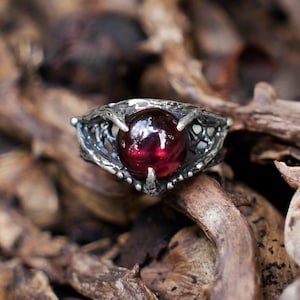 Red Garnet Ring agnia Vintage Ring Gemstone Ring Garnet Jewelry Gothic ...