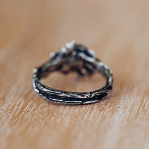 Mondstein Verlobungsring für Sie Mondstein Ring Silber Dreifacher Mond Ring Mond Ehering Vintage Ring Mondphase Ring Frauen Ring Bild 5