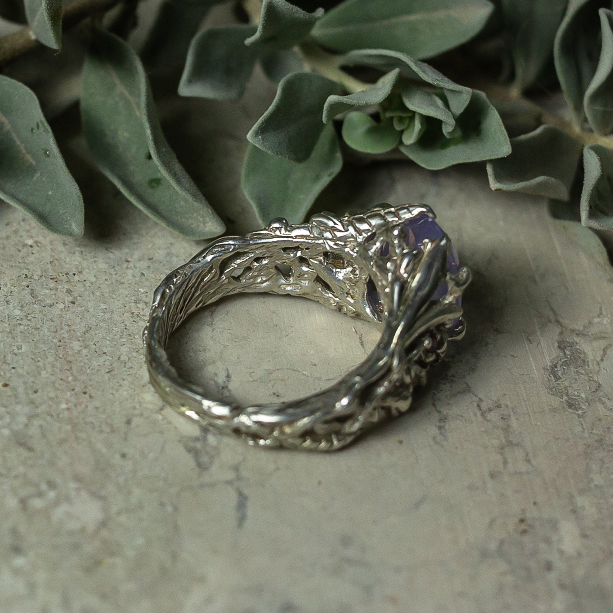 Lavender Quartz Ring | Sterling Silver Promise Ring | Boho