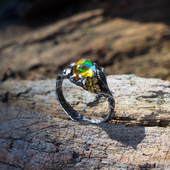 Ethiopian Opal Ring 925 Sterling Silver Opal Jewelry Multi Fire Opal Ring  RG 038 | eBay