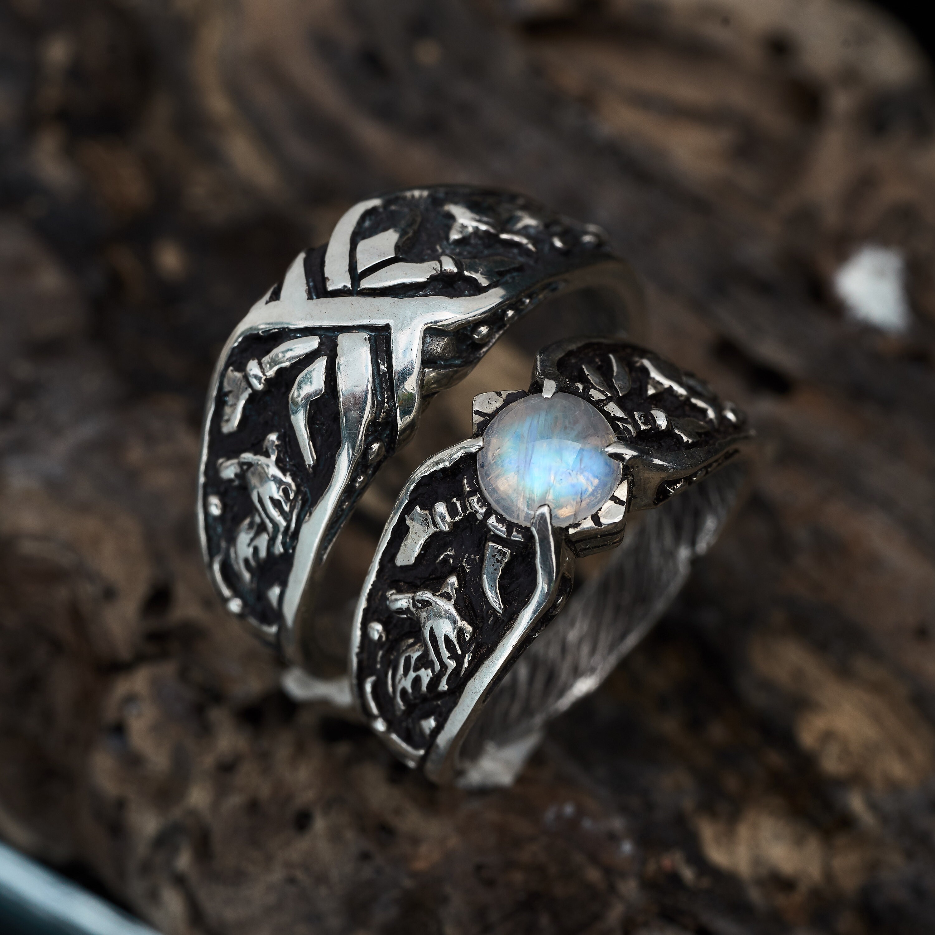 Medieval Ring, Celtic Wedding Band, Norse Ring, His and Hers Rings