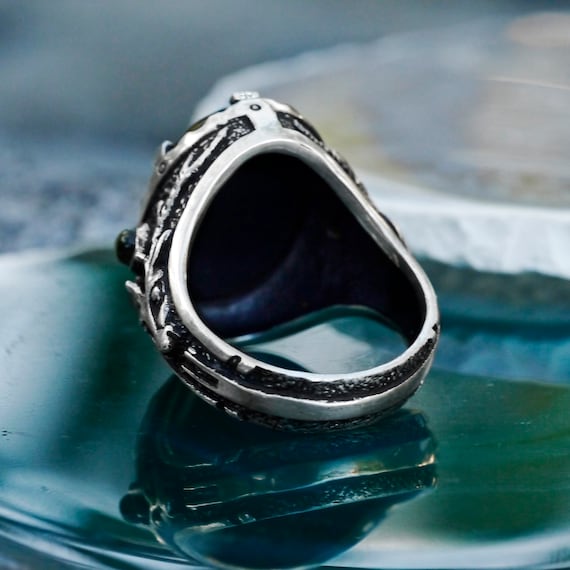 Bague hibou en obsidienne