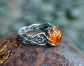 Amber Ring quot May quot , antique ring, womens rings, flower ring, sterling silver ring boho jewelry, bohemian ring