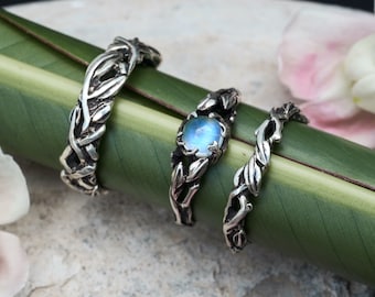 Wedding Ring Set &quot;Louise&quot; | Moonstone engagement ring set | Wedding Jewelry | Moonstone Jewelry | Engagement Set | Wedding rings