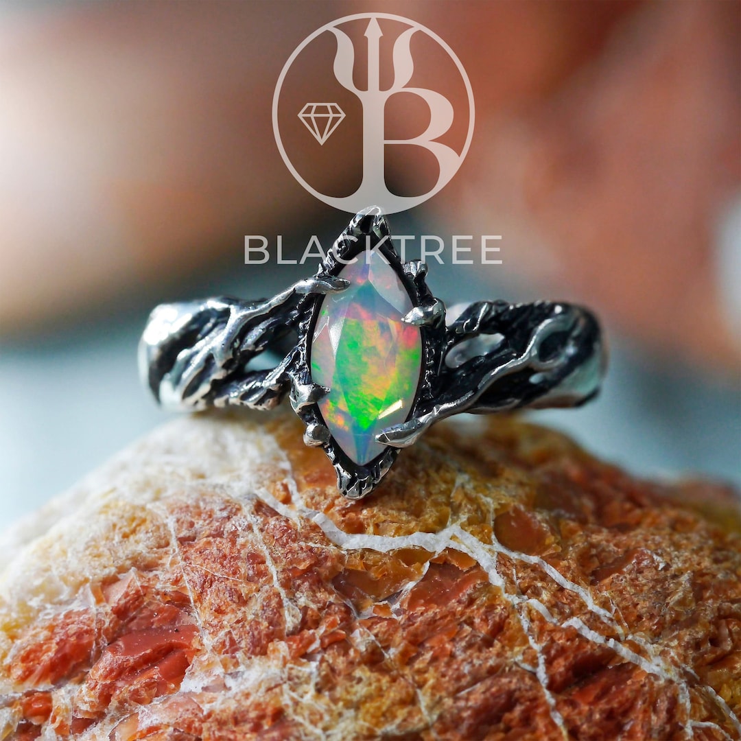 Fire Opal Ring vivienne Fire Opal Engagement Ring for Women Sterling
