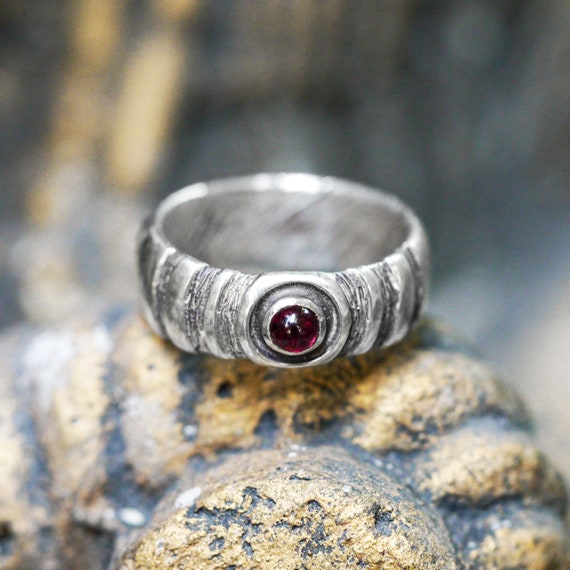 Silver Garnet Ring Greek Mythology Ring Garnet Ring Vintage