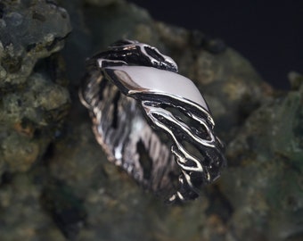 Alliance pour homme « Vivienne » | Bague branche pour homme | Bague en argent sterling | Bague tendance pour lui | Bague brindille bohème | Bijoux bohèmes pour hommes