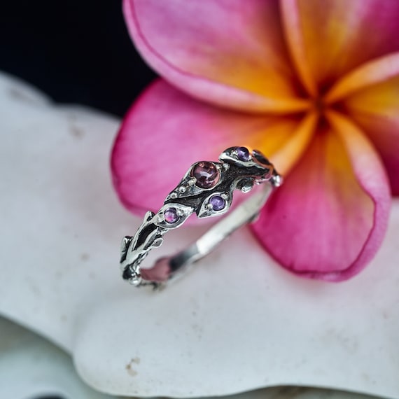Pink Tourmaline Ring berry Engagement Ring Rose Stone Ring Rings