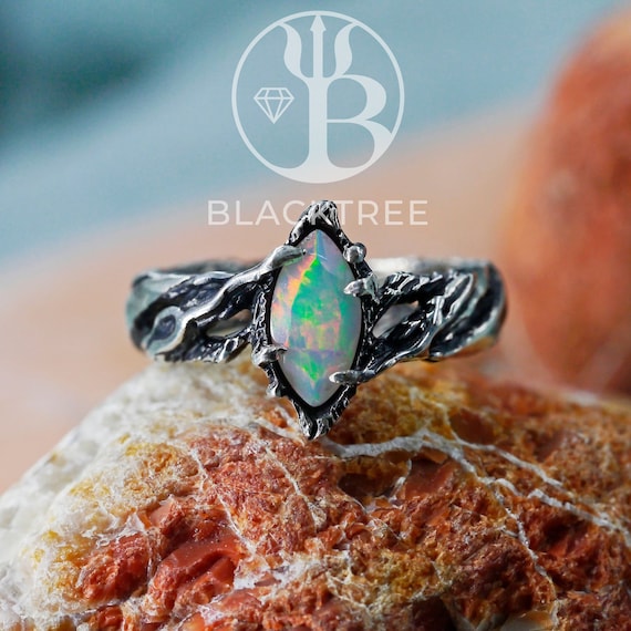 Boulder Fire Opal Ring 