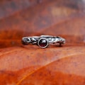Red Garnet Ring "Dew" | Garnet engagement ring | Branch Jewelry | Sterling Silver Ring | Flower ring | Gemstone ring | Vintage ring | product logo