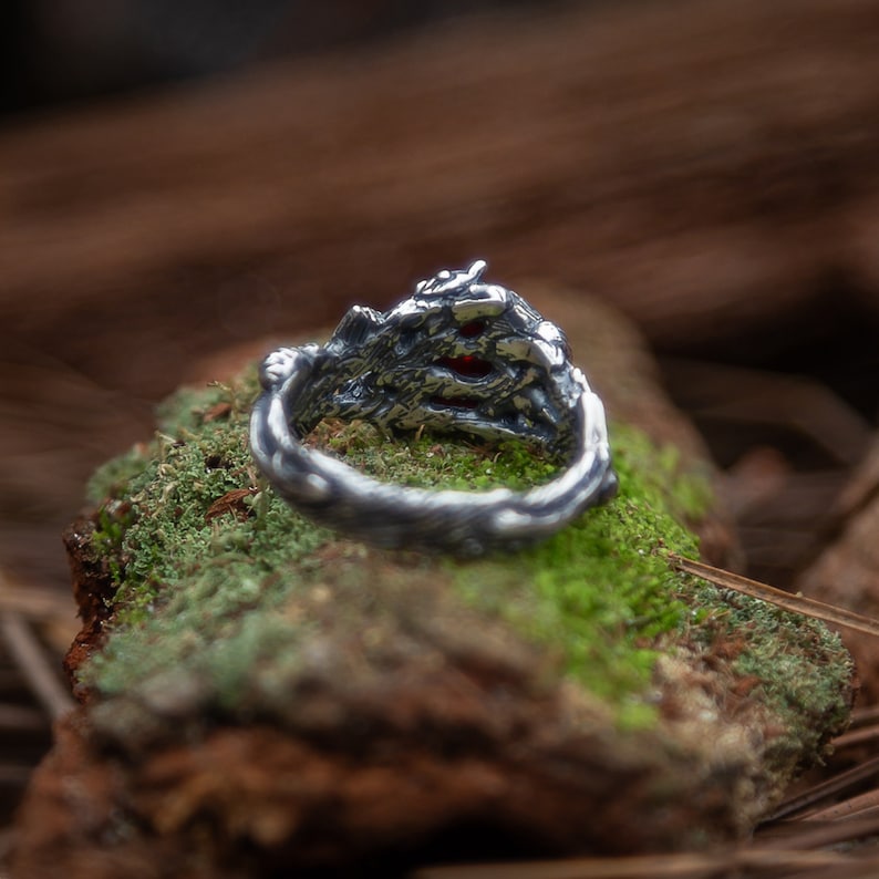 Bernstein Ring Silber Verlobungsring Bernsteinschmuck Natur inspiriert Versprechen Ring Zweig Ehering Eichhörnchen Jahrestag Ring Bild 7