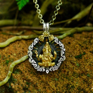 Ganesh Pendant Sterling Silver Pendant Necklace for women Elephant necklace Necklace for men Statement necklace image 1