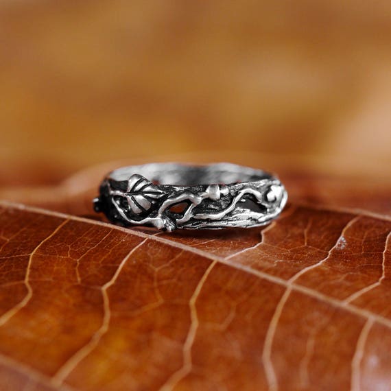 Celtic Fox Ring Fox Wedding Band Mens Wedding Band Fox Etsy