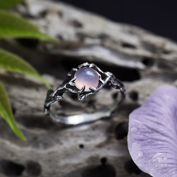 Rose Quartz Engagement Ring for Women | Pink Gemstone Ring | Antique Rose Quartz Ring | Vintage Promise Ring for Her | Nature Flower Ring