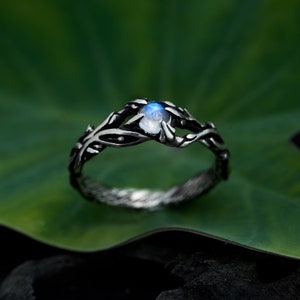 Moonstone Ring Sterling Silver “Jill” | Moonstone Engagement ring | Moonstone Everyday Jewelry | Daily Wear Ring for Women SIlver Minimalist