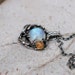 Rainbow Moonstone Necklace For Women 'Cleo' | Sterling Silver Necklace | Flower Necklace | Anniversary gifts | Rose Necklace