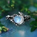 Moonstone Engagement Ring “Luna” | Moonstone ring | Triple Moon Ring | Moon Wedding ring| Vintage Ring | Moon Phase Ring | Women's Ring 