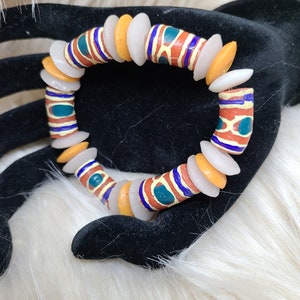 Bracelet African trade beads, glass discs