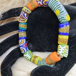 African trade bead bracelet