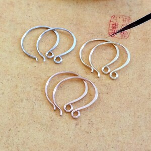 Sterling Silver Ear Wires 21g Handmade Silver Hoop Ear Wires Artisan Earring Findings image 4
