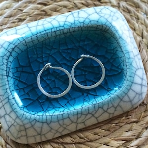 Tiny Silver Hoops 10mm Small Sterling Silver Hammered Hoop Earrings Sleeper Hoops Huggie Hoops Artisan Hoops