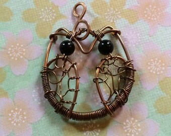 Copper Owl Pendant for Necklace