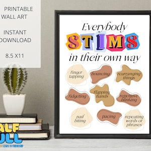 Everybody STIMS Poster, Neurodiversity Poster, Inclusive Classroom Poster, Diversity Poster, Autism Awareness, Special Education, Inclusive