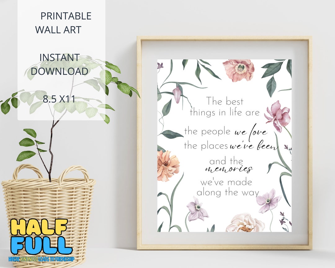 Inspirational Quote Floral Wall Art, Positive Affirmation (PDF) - Etsy