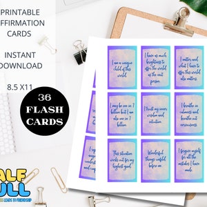 Cartes d'affirmation positives, affirmations imprimables, affirmations modifiables, cartes de motivation, soulagement de la dépression et de l'anxiété | Téléchargement numérique