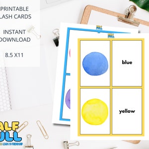Colours Flash Cards, Color Cards Chart, Montessori Materials, Homeschool Printables, Rainbow Emotions Chart, Digital Download