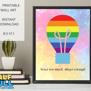You are ENOUGH but never too much, Neurodiversity Poster, ADHD Printable Watercolor symbolic wall art| Neurodiversity awareness decor
