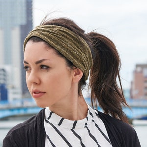Organic Cotton Headband, Turban Yoga Hairband, Made in Japan, Warm Chemo Head Wear, Mens Wide Ear Warmer, Womens Hair Band, Winter Accessory