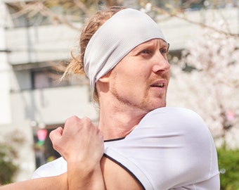 Sweat-Wicking Women's & Men's Sports Sweatband, Wide Techwear Headband for Running, Workout, and Kundalini Yoga