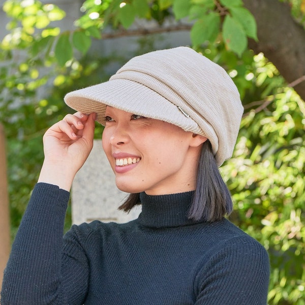Bio-Baumwolle, Boho-Zubehör, Sonnenblende, Hut mit breiter Krempe, Sonnenhut für Damen, Newsboy-Hut, Muttertagsgeschenk, koreanische Mode, Chemo-Kopfbedeckung
