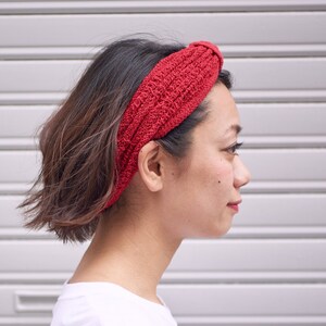 100% Cotton Headband, Yoga Headband, Top Knot, Womens Headband, Boho Turban, Mens Head Band, Large Wide, Korean Fashion, Chemo Headscarf Red