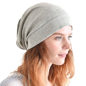Chemo Headwear 100% Organic Cotton Slouchy Beanie, Soft Medical Hat for Sensitive Skin image 4