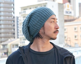 Large Slouchy Beanie, Mens Warm Winter Hat, Womens Slouch Cap, Hipster Beanie, Stretchy Winter Fall Beanie, Super Saggy Dread Knit