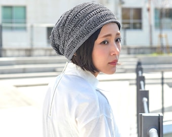 Extra Slouchy Summer Beanie Womens Baggy Knit Mens Slouch Hat Cotton Summer Beanie Made in South Korea Kpop Fashion Big Head Cap Hipster