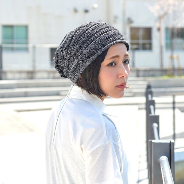 Extra Slouchy Summer Beanie Womens Baggy Knit Mens Slouch Hat Cotton Summer Beanie Made in South Korea Kpop Fashion Big Head Cap Hipster