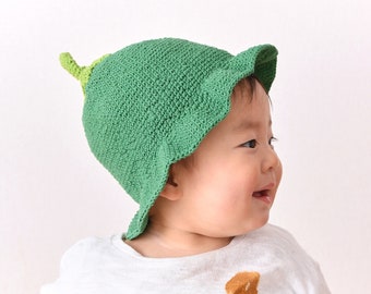 Baby Vegetable Costume Hat, Newborn Photoshoot Accessory, Bell Pepper Beanie, Cotton Crochet Tulip Gift, Handmade Infant Coming Home Cap