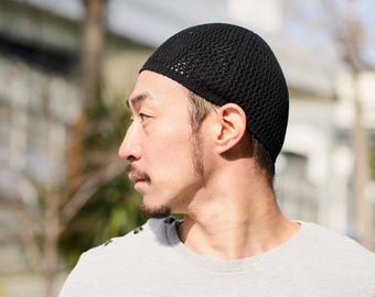 Silk Skull Cap, Stretchy Kufi Skully, Brain Hat, Helmet Beanie, Men's Summer Silk Beanie, Japanese Fashion, Mens Beanie, Dad Hat