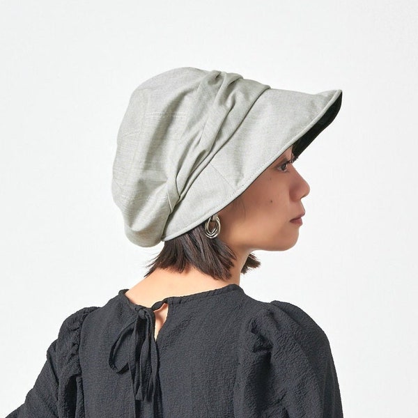 Casquette gavroche doublée de coton biologique, chapeau cloche pour femme, chapeau de soleil à large bord